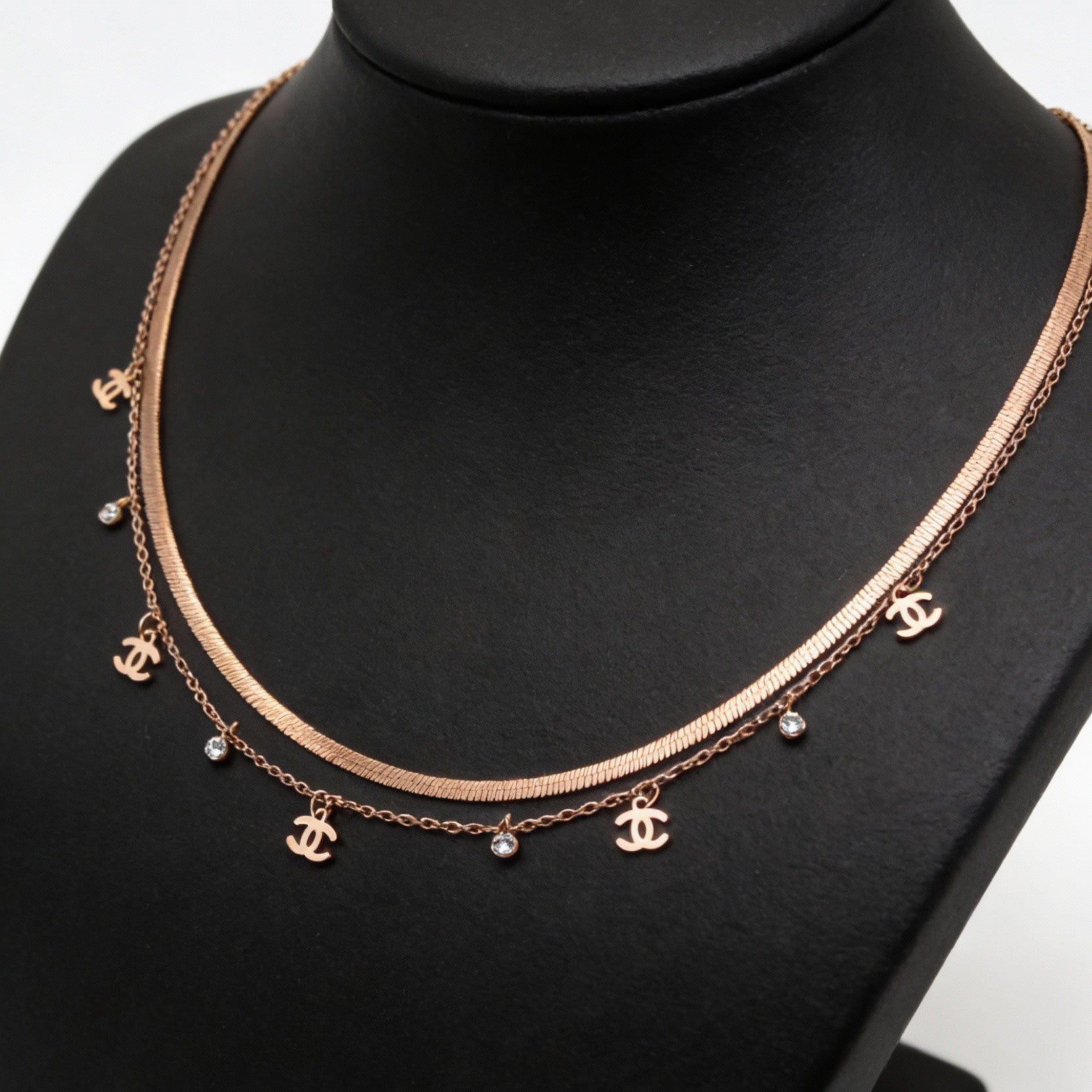 Rose Gold Art Chain Necklace | Elegant Artificial Jewelry
