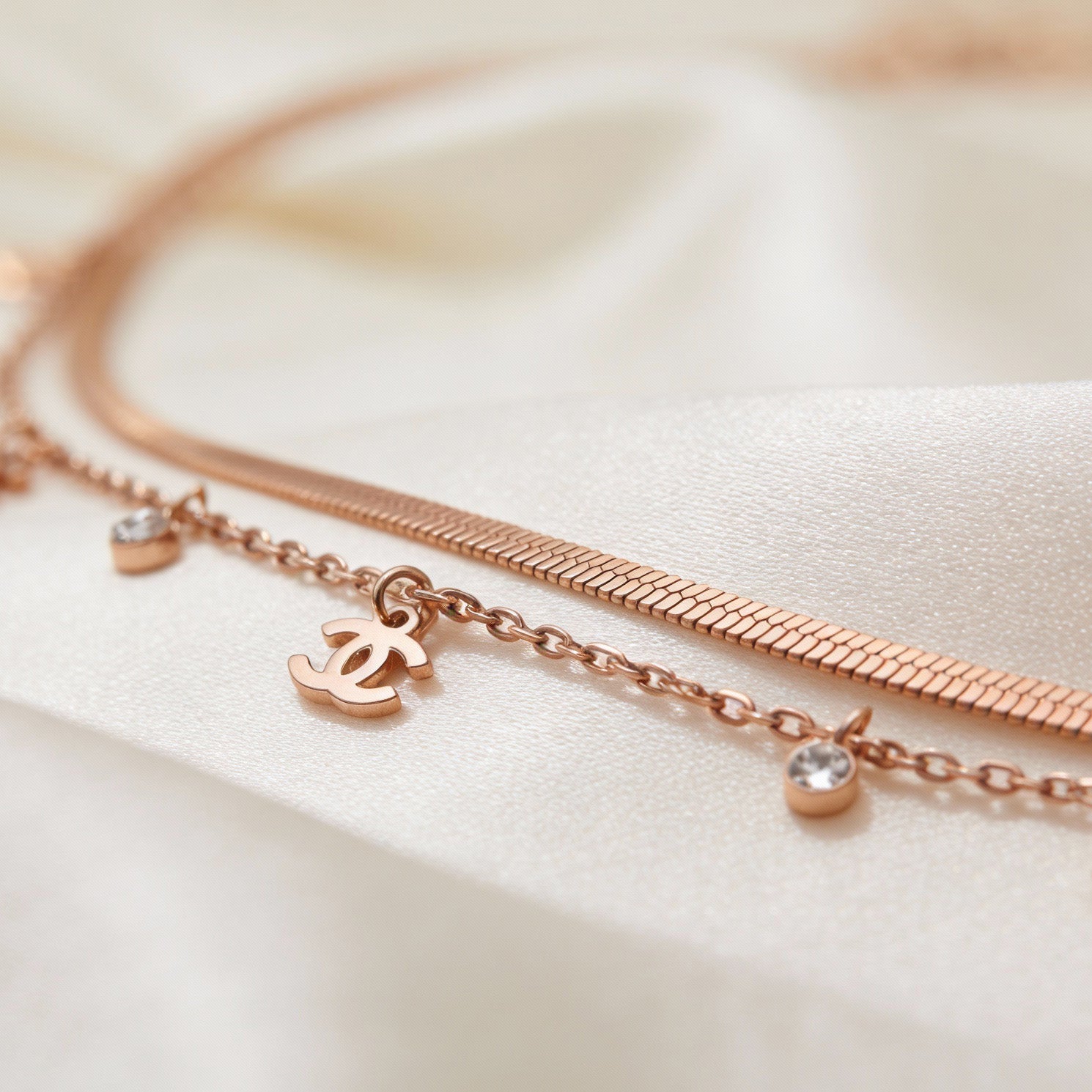 Rose Gold Art Chain Necklace | Elegant Artificial Jewelry