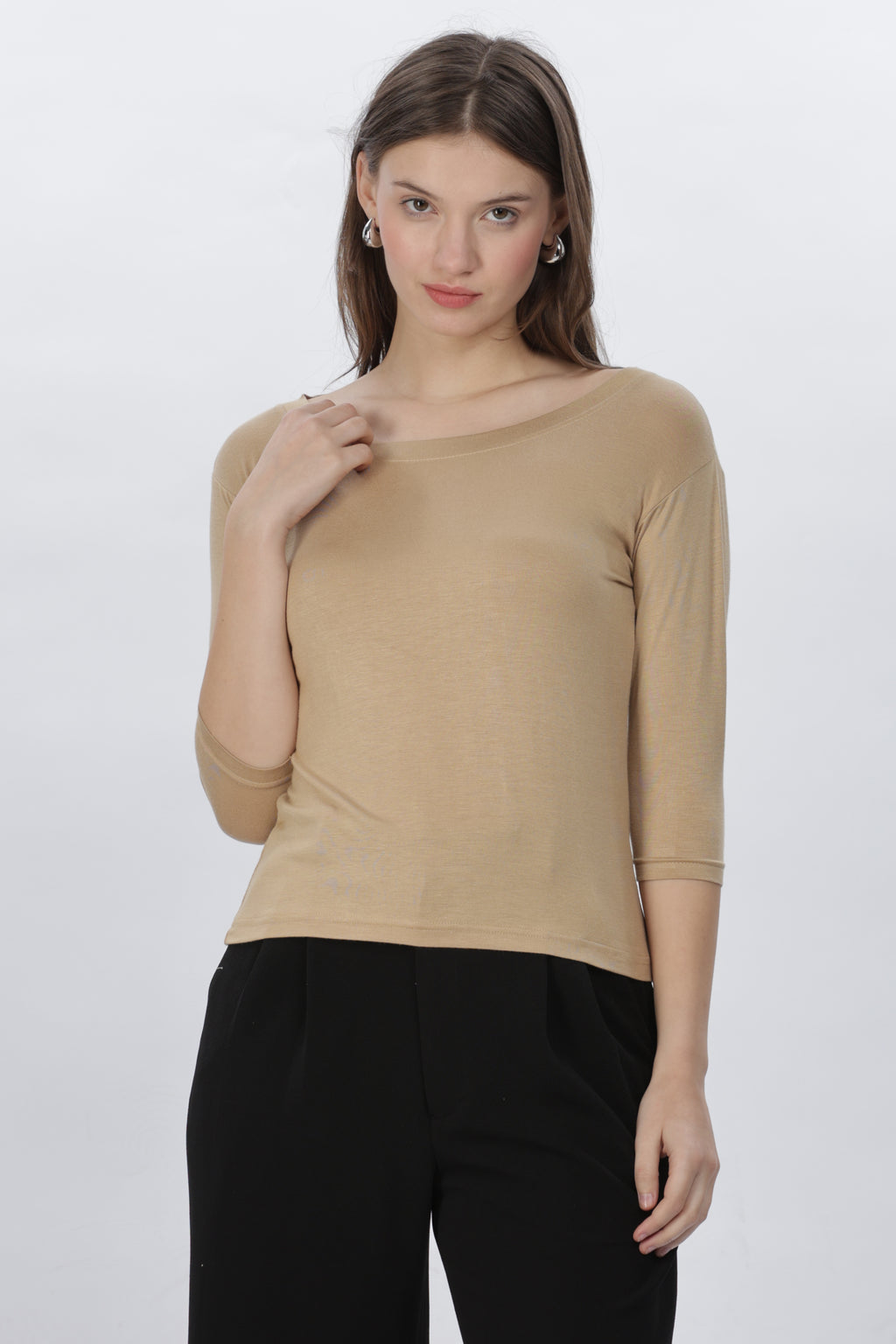 Premium Viscose Lycra inner T-shirt| High-Stretch 4-Way Elasticity | Three fourth Sleevelength