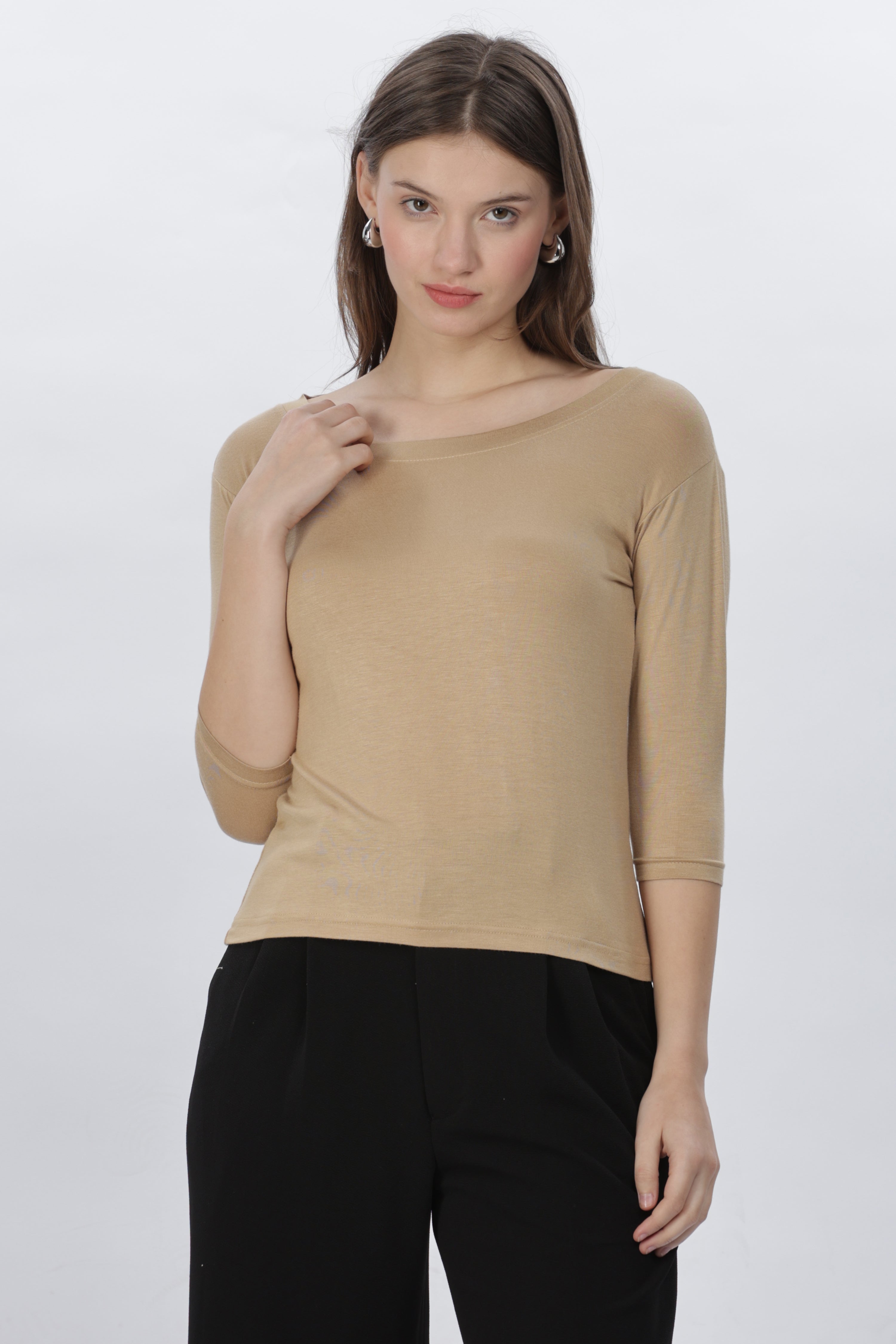 Premium Viscose Lycra inner T-shirt| High-Stretch 4-Way Elasticity | Three fourth Sleevelength