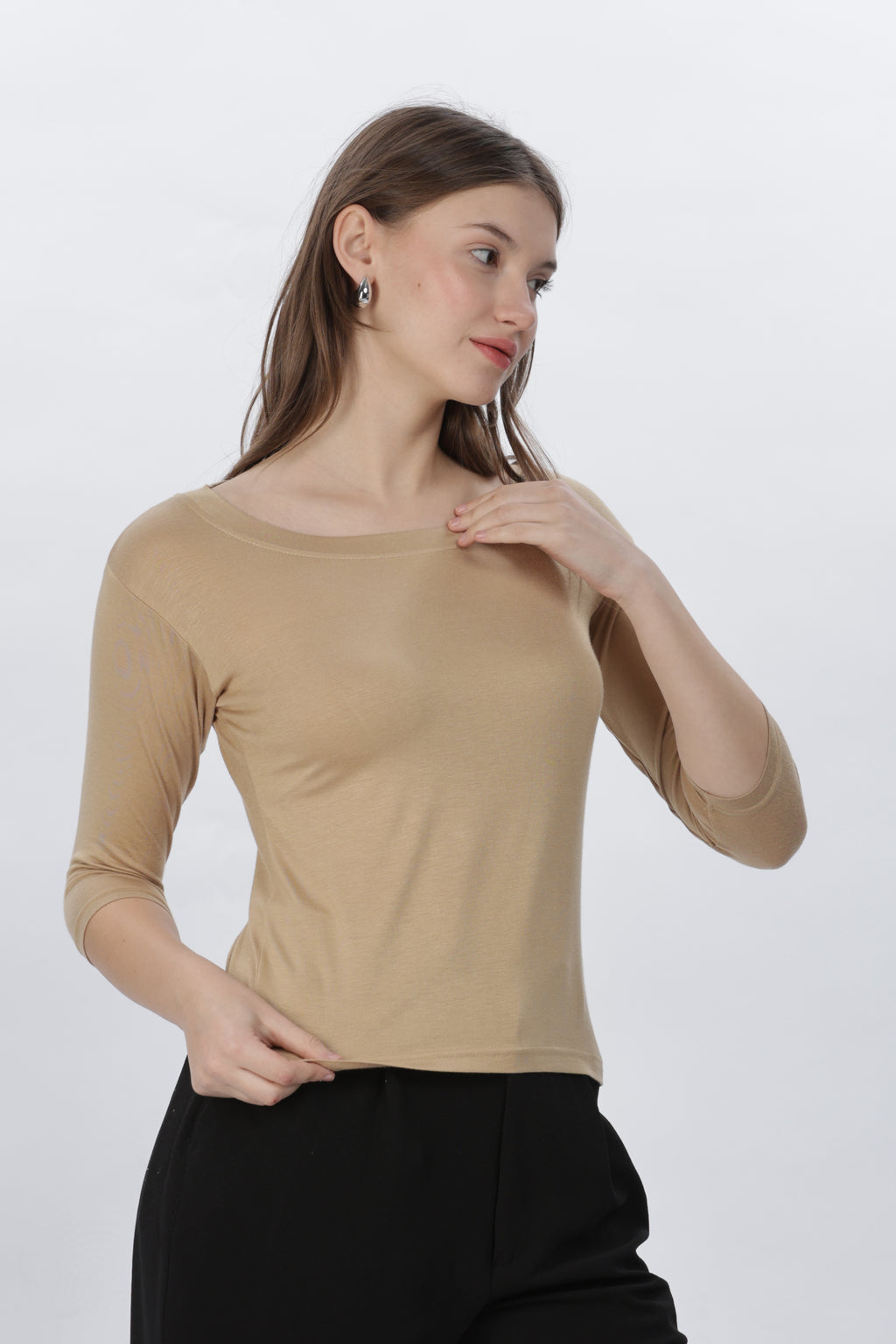 Premium Viscose Lycra inner T-shirt| High-Stretch 4-Way Elasticity | Three fourth Sleevelength