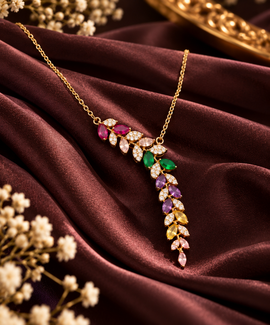 Aurora Cascade Multicolor Statement Necklace for Women