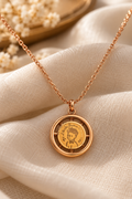 Vintage Coin Charm Pendant Necklace – Gold Tone