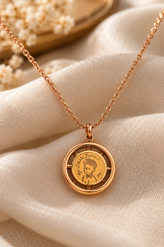 Vintage Coin Charm Pendant Necklace – Gold Tone