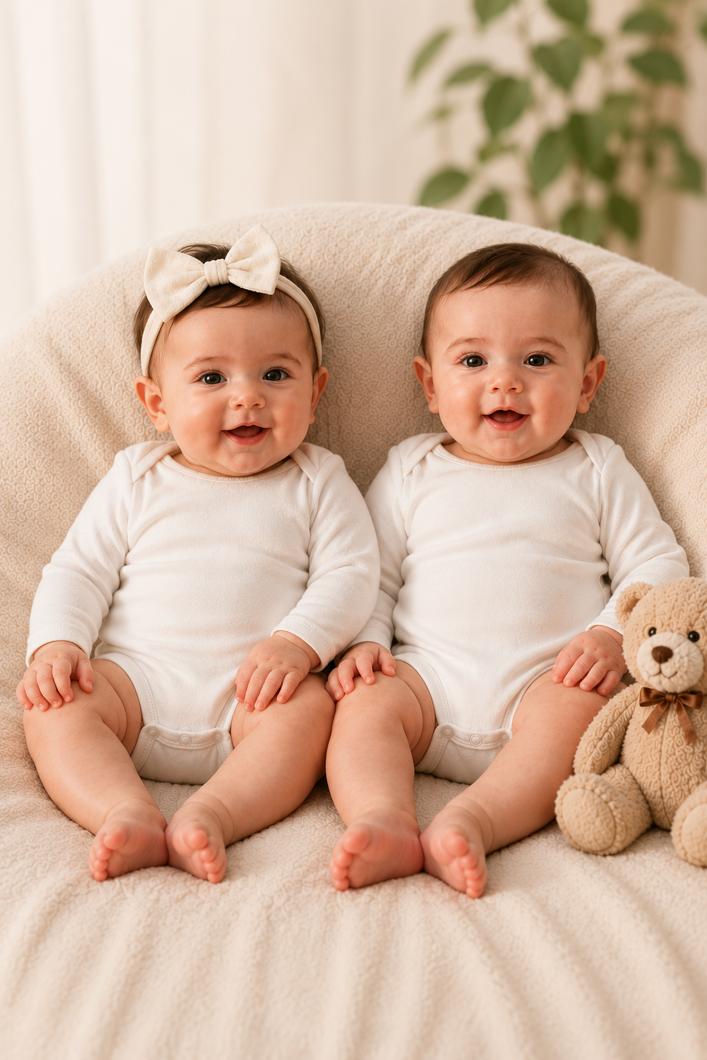 Natural Cotton Long Sleeve Baby Bodysuit | Snaps Closure | white | Ascotta Premium