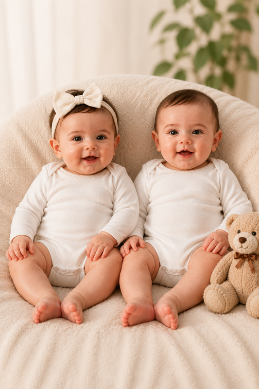 Natural Cotton Long Sleeve Baby Bodysuit | Snaps Closure | white | Ascotta Premium