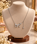 Women's Silver-Tone Floral Star Pendant Necklace