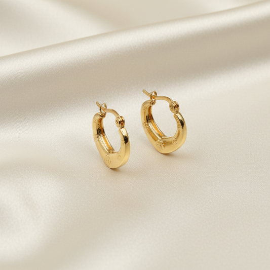 Mini Gold-Tone Hoop Earrings | Delicate Artificial Everyday Jewelry