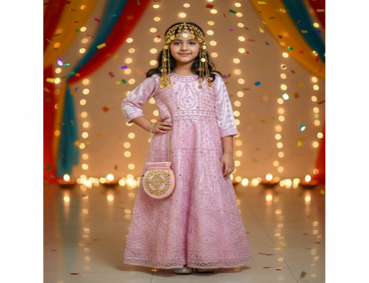 "Petal Pink: Shimmer Like the Midnight Sky."- Garangao Outfit