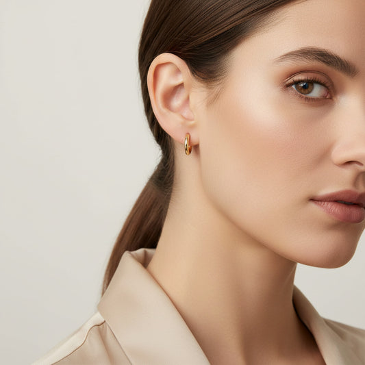 Mini Gold-Tone Hoop Earrings | Delicate Artificial Everyday Jewelry