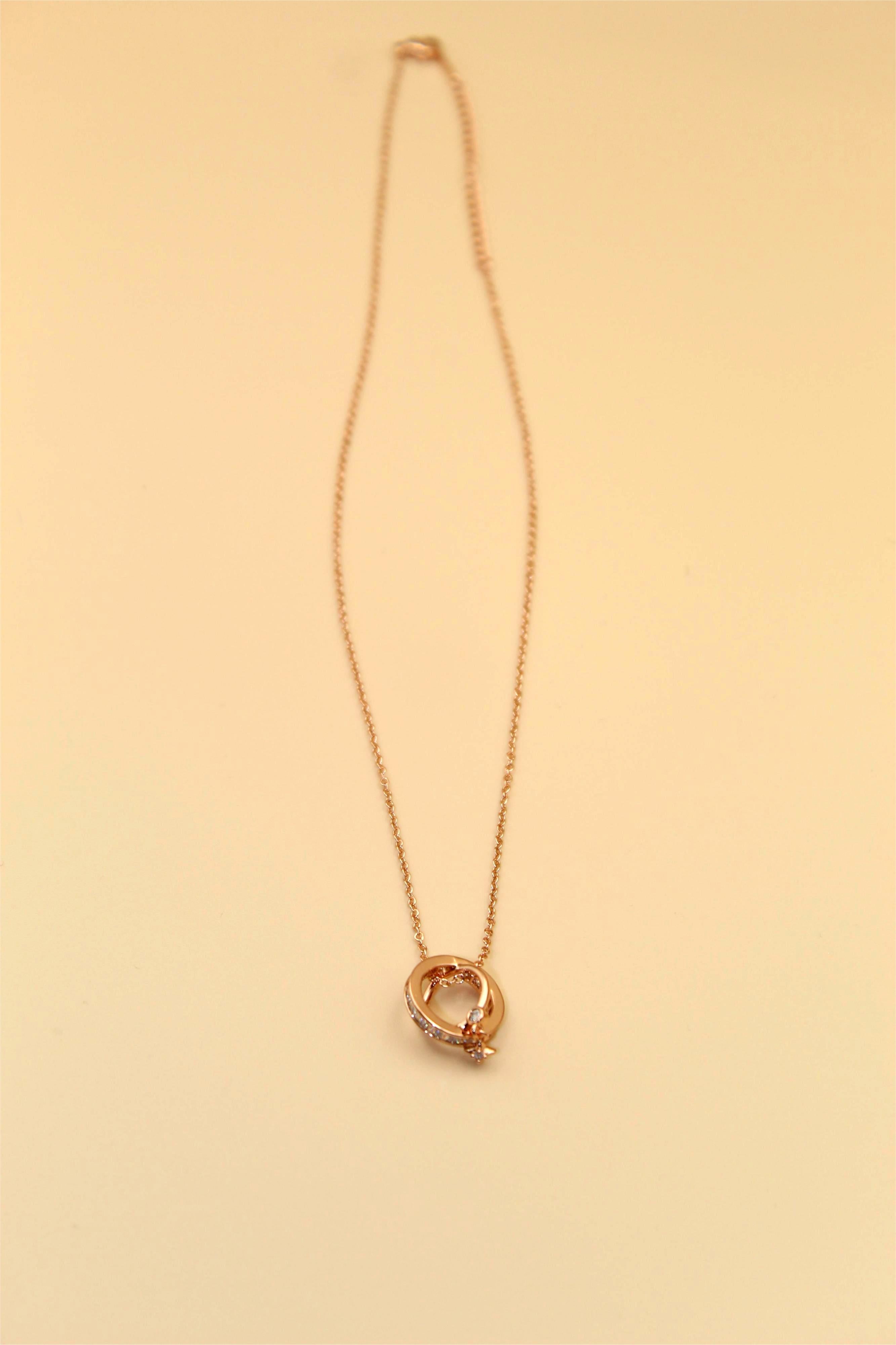 Anti-Tarnish Interlocking Ring Pendant Necklace