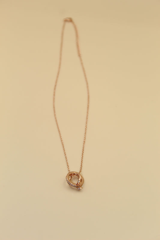 Anti-Tarnish Interlocking Ring Pendant Necklace