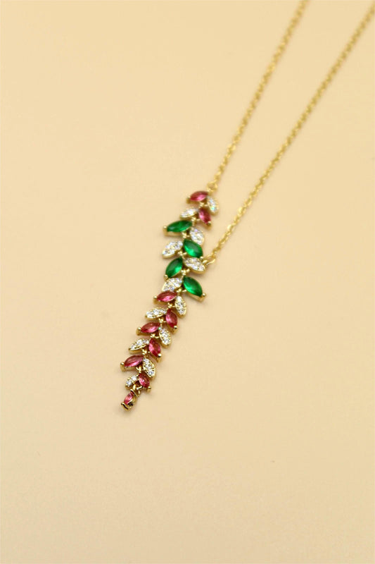 Cascading Leaf Pendant Necklace