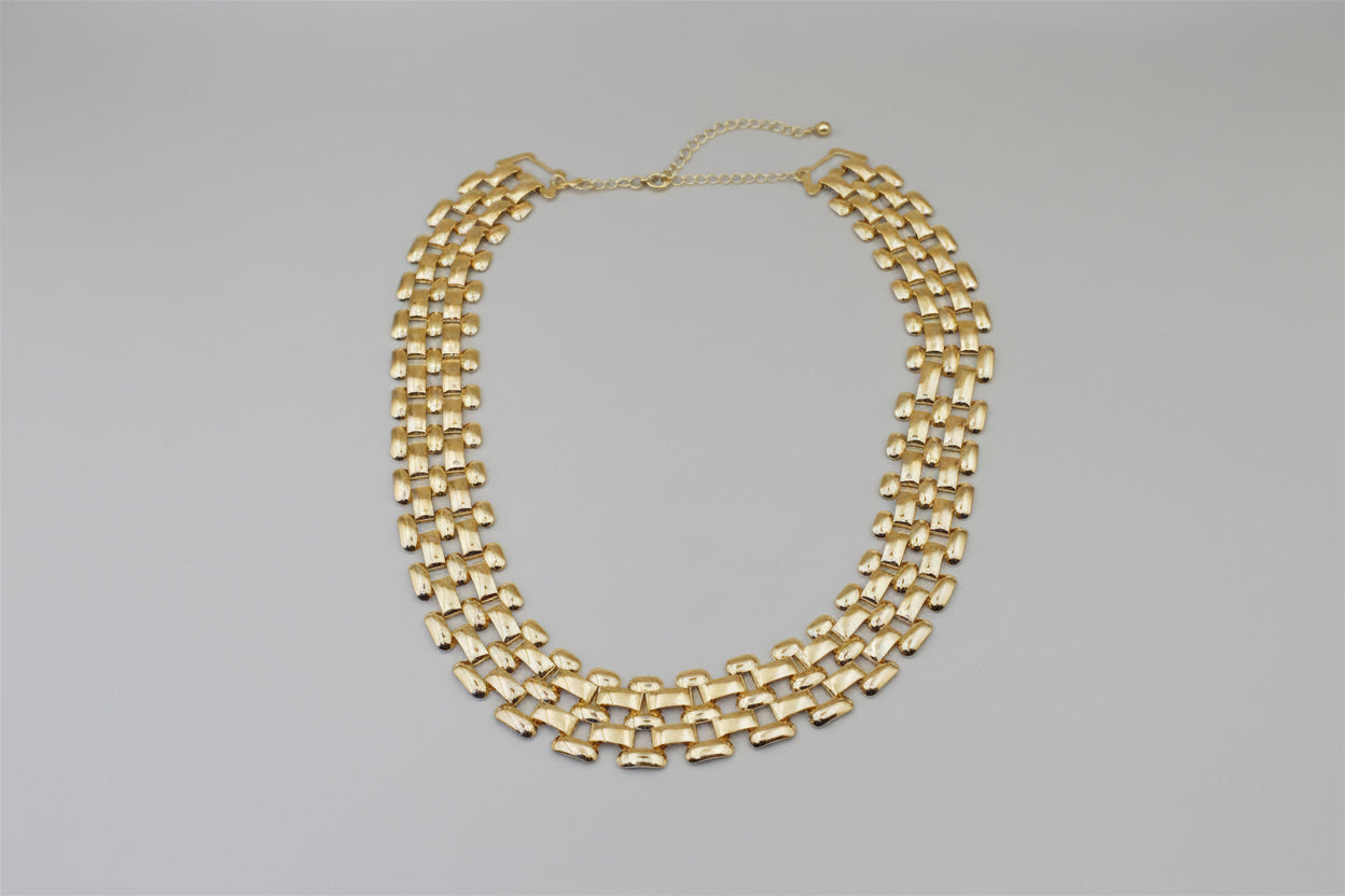Gold-Plated Layered Statement Necklace