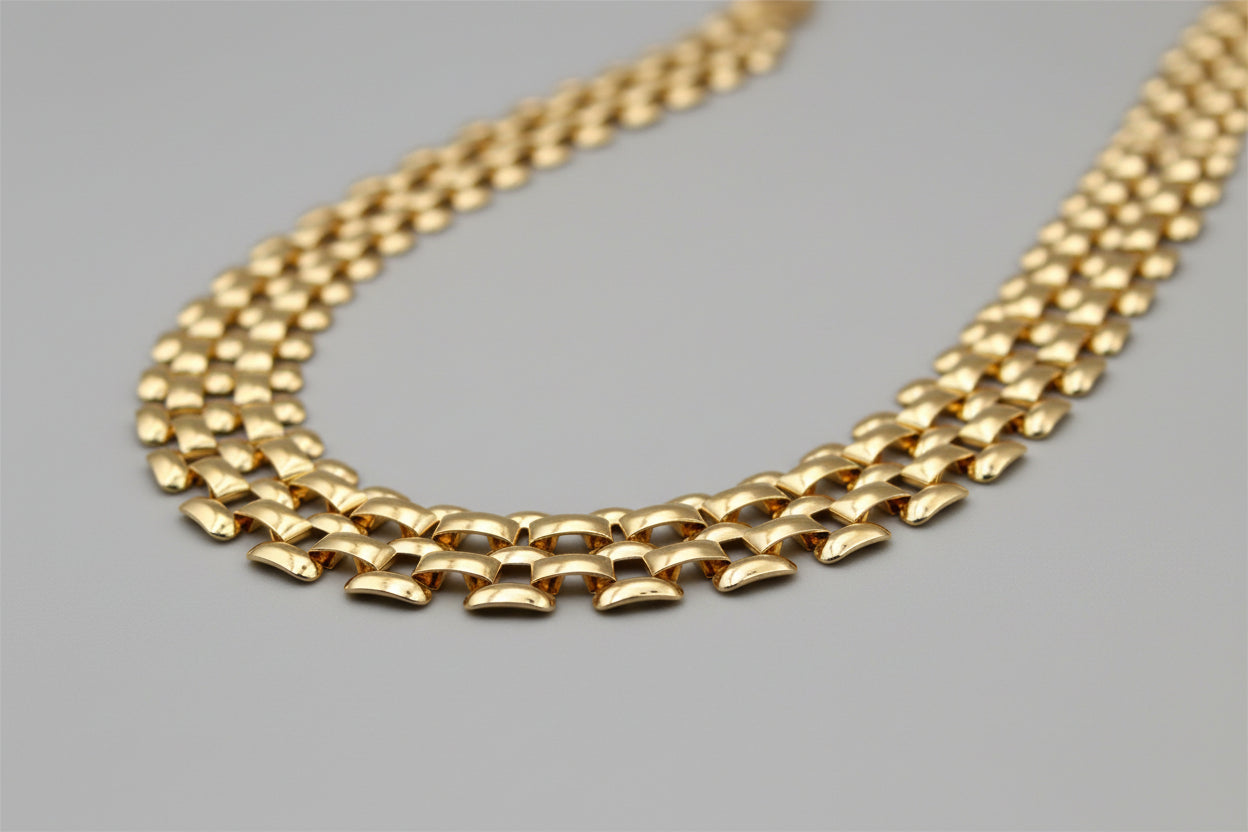 Gold-Plated Layered Statement Necklace