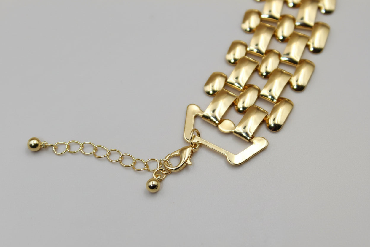 Gold-Plated Layered Statement Necklace