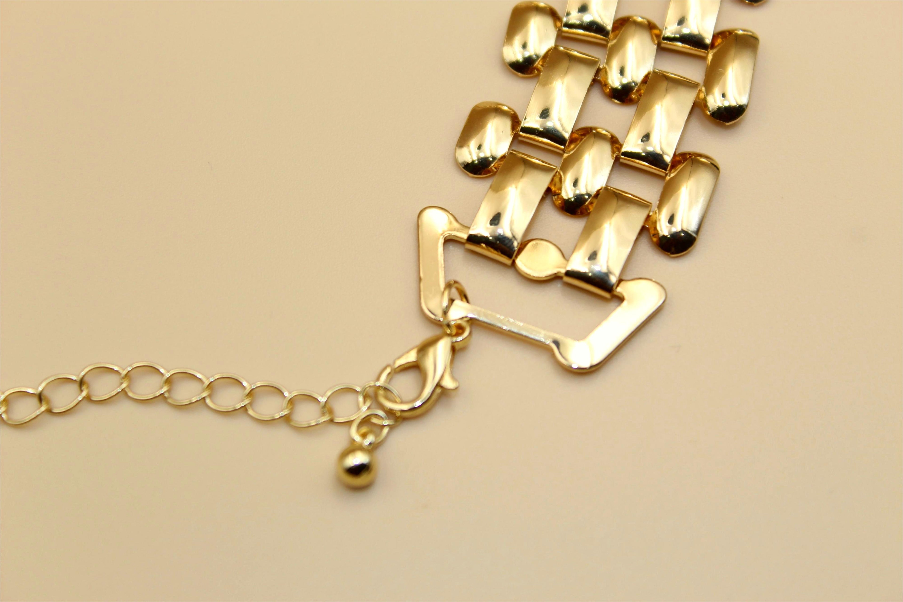 Gold-Plated Layered Statement Necklace