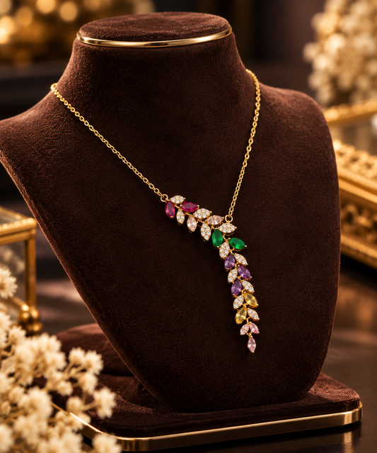 Aurora Cascade Multicolor Statement Necklace for Women