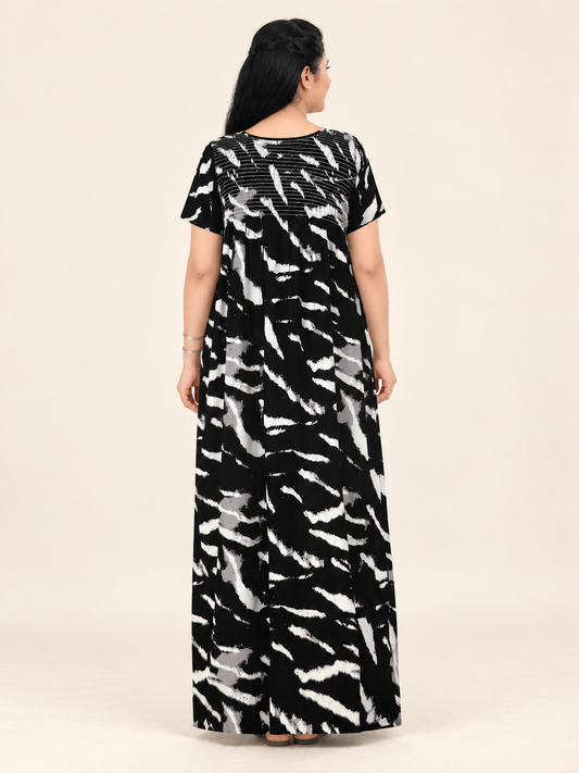 Midnight Brushstroke Pure Cotton Women’s Nighty