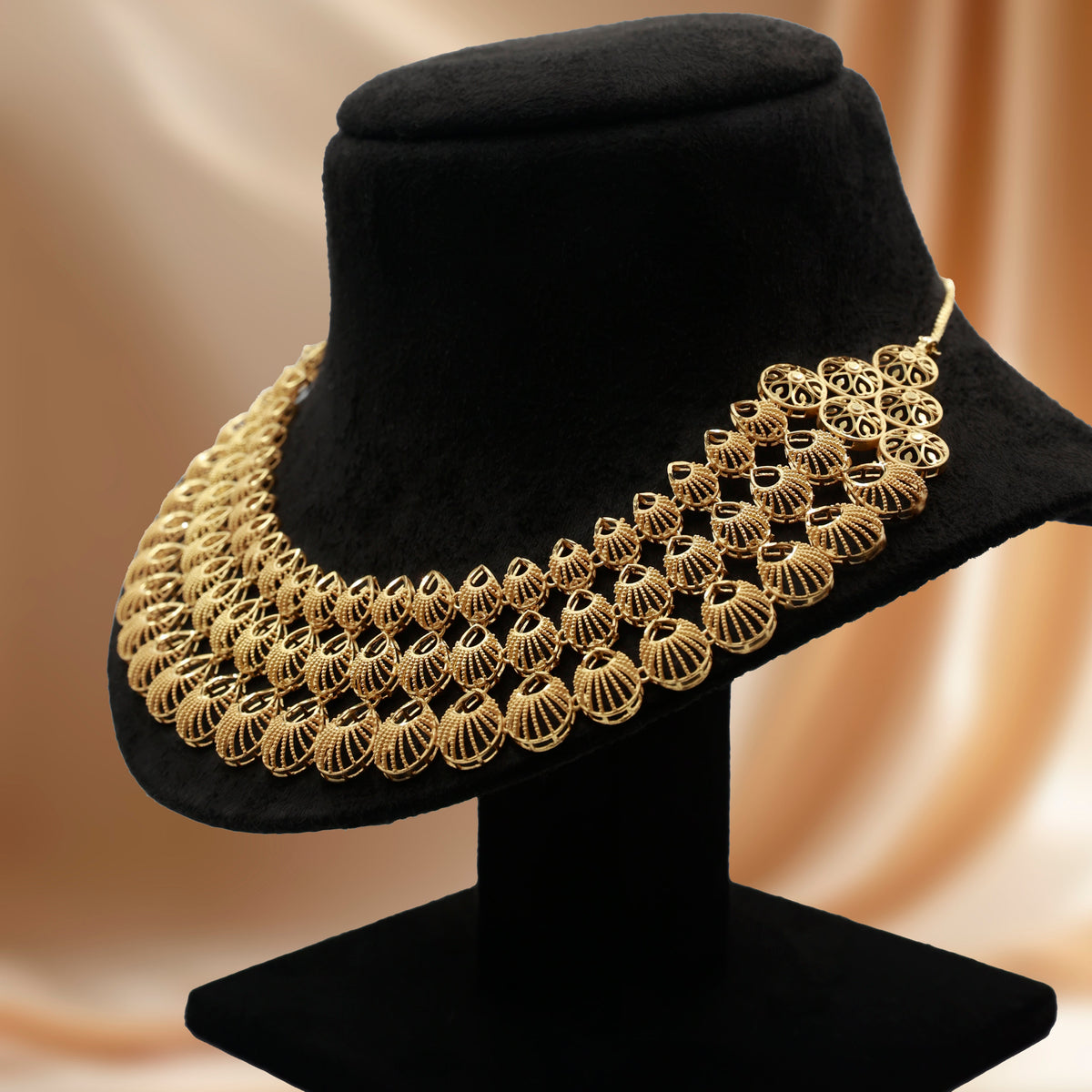 Premium Gold Tone Necklace with Earrings – Special Occasion Jewelry