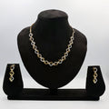 Modern Look Necklace & Earrings Set – WHITE GOLD TONE