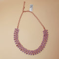 Rose Gold Lavender Stone Necklace – Elegant Floral artificial Jewelry for Women