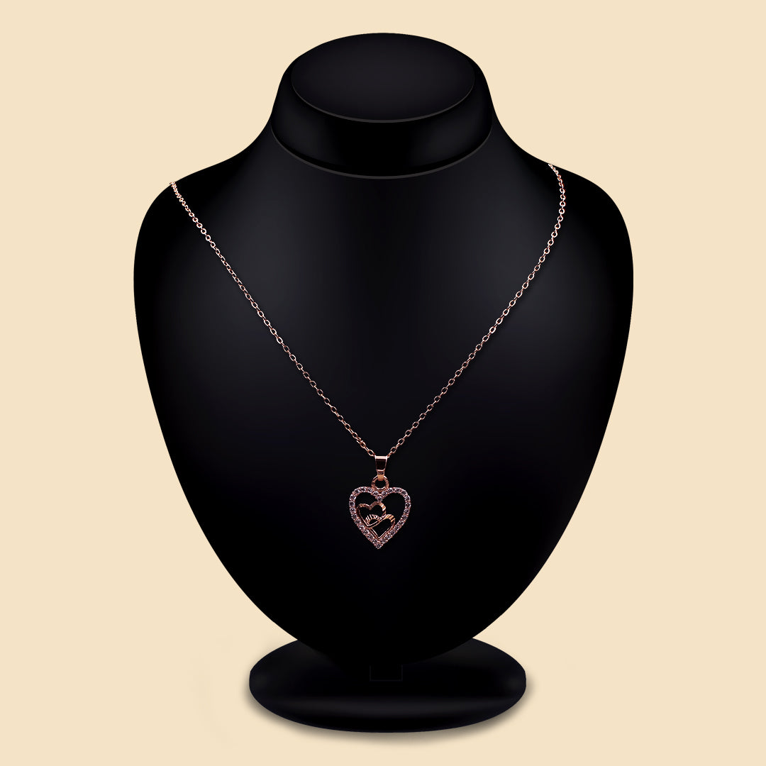Elegant Double Heart Pendant Necklace