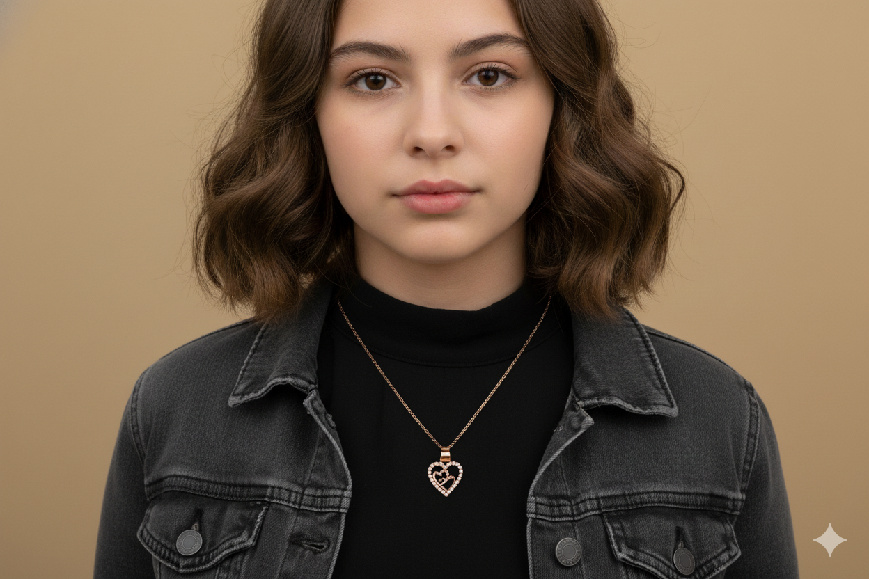 Elegant Double Heart Pendant Necklace
