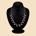 Antique Gold Necklace with Red & Green Gemstones | Traditional artificial Jewelry for Women