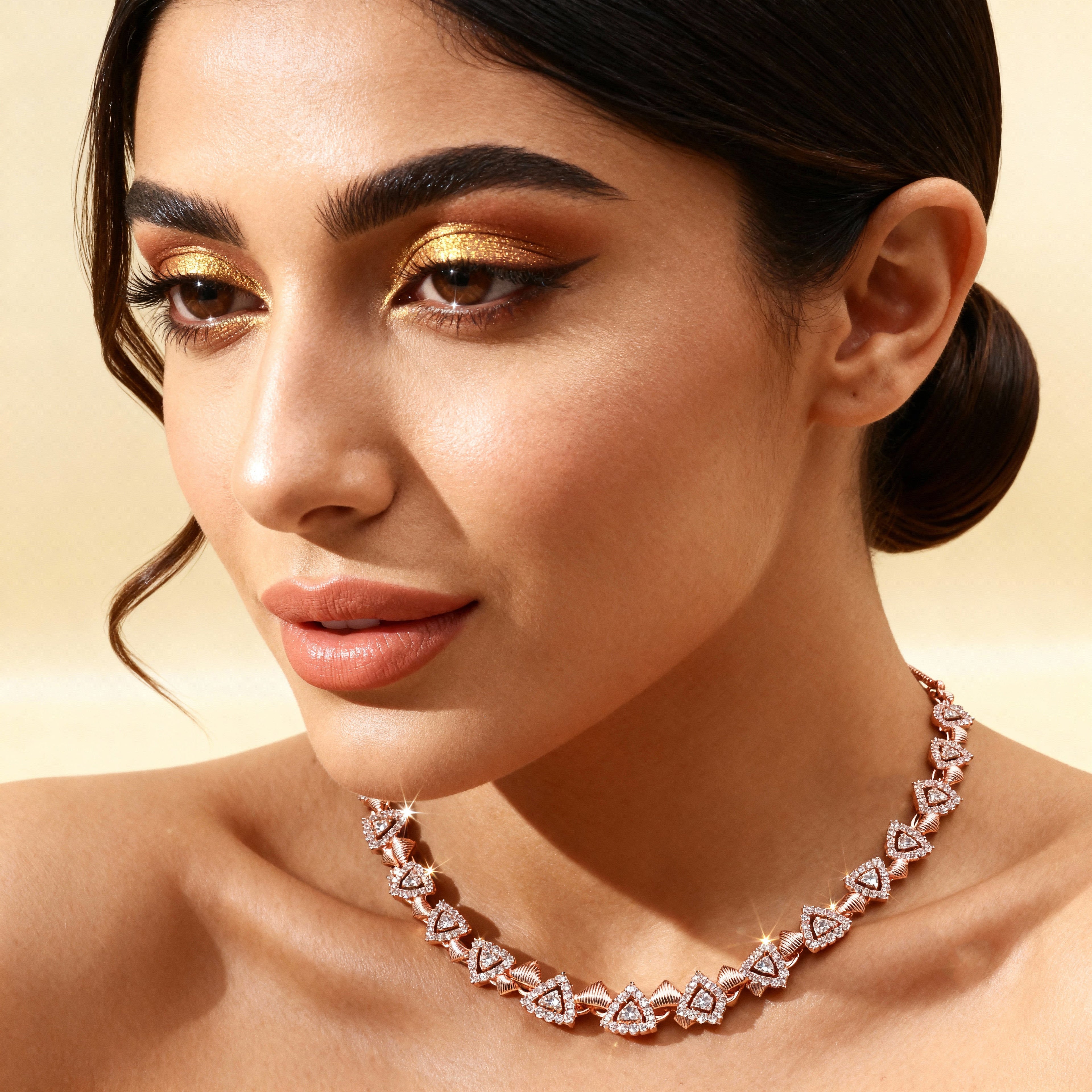 Elegant Rose-Gold Plated Necklace for Women – Party & Festive Wear Jewelry