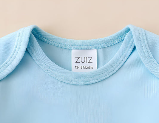 Natural Cotton Long Sleeve Baby Bodysuit | Snaps Closure | Sky Blue | Ascotta Premium
