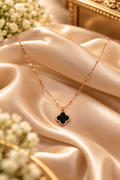 Black Clover Pendant Necklace – Rose Gold Tone
