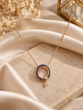 Midnight Halo Rose Gold Pendant Necklace
