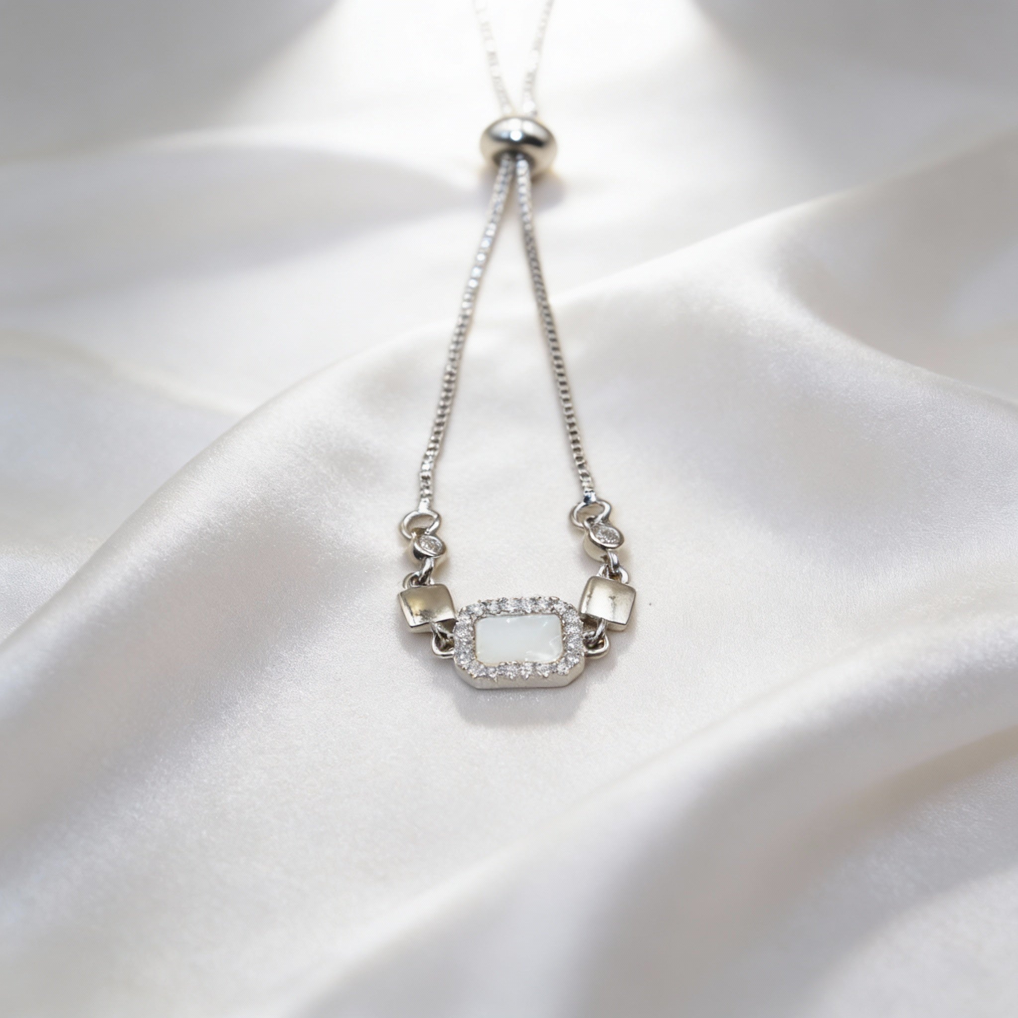 Silver-Toned Geometric Bracelet  | Elegant Artificial Jewelry