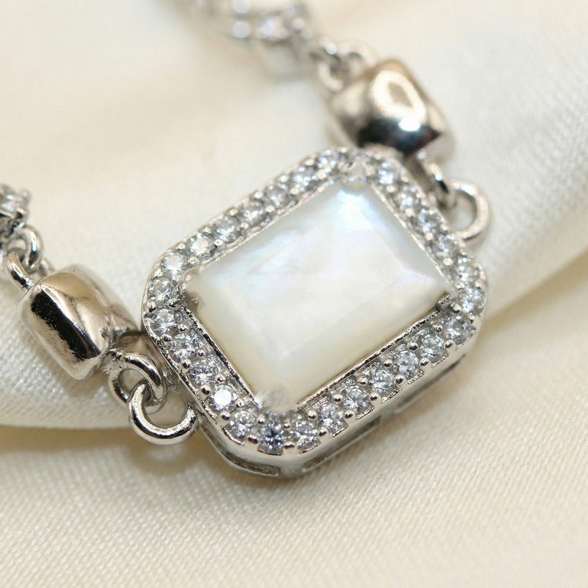 Silver-Toned Geometric Bracelet  | Elegant Artificial Jewelry