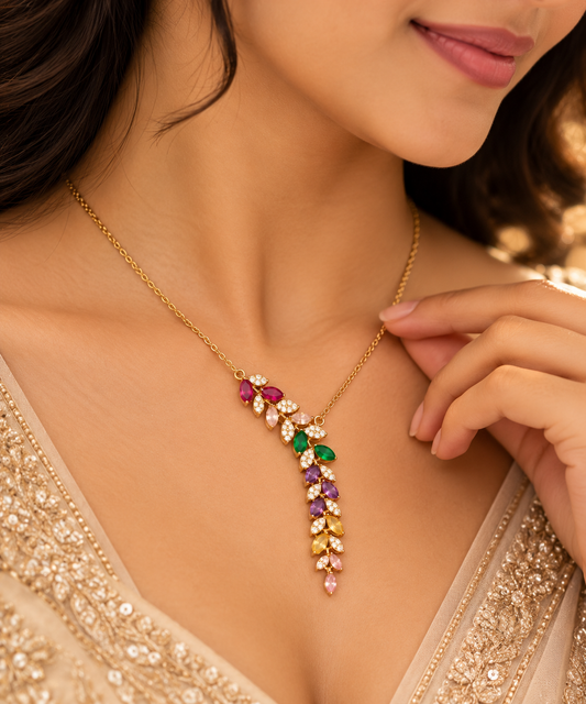 Aurora Cascade Multicolor Statement Necklace for Women
