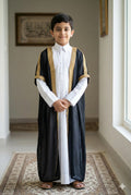 Black Bisht with Golden Embroidery Size 4yr to 12yr