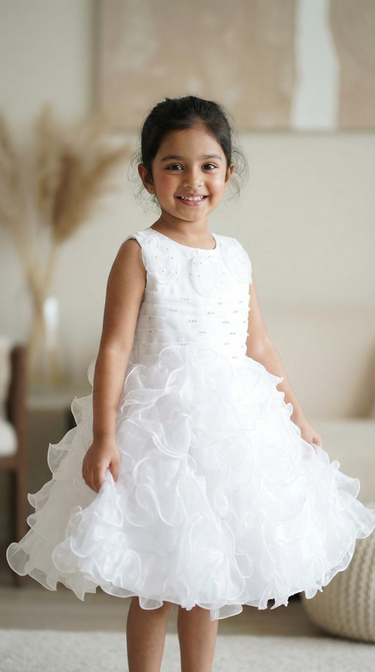 White Princess Party Dress for Girls