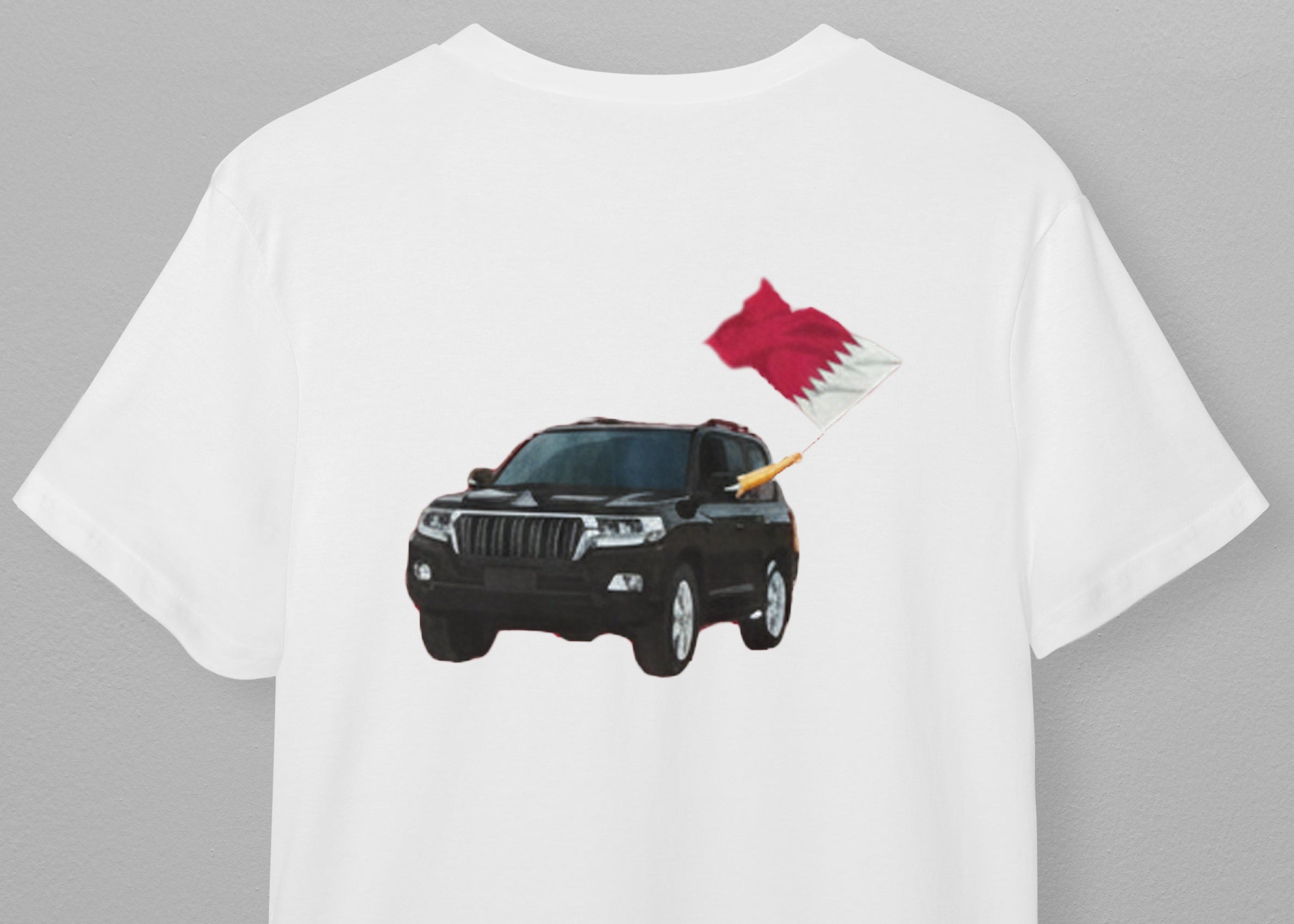 Qatar National Day Slogan Printed White T Shirt for Teens