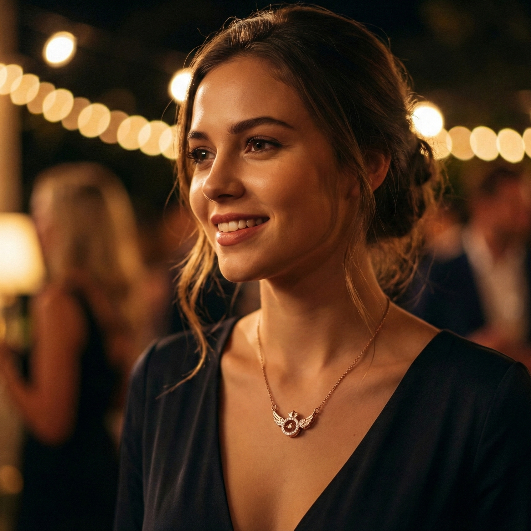 Rose Gold Art Pendant Necklace | Elegant Artificial Jewelry