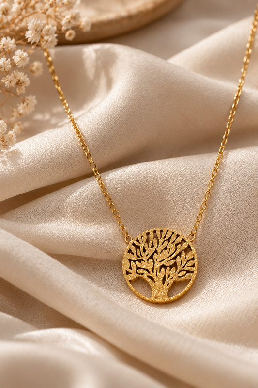 Gold-Tone Tree of Life Pendant Necklace