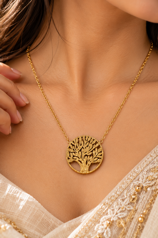 Gold-Tone Tree of Life Pendant Necklace