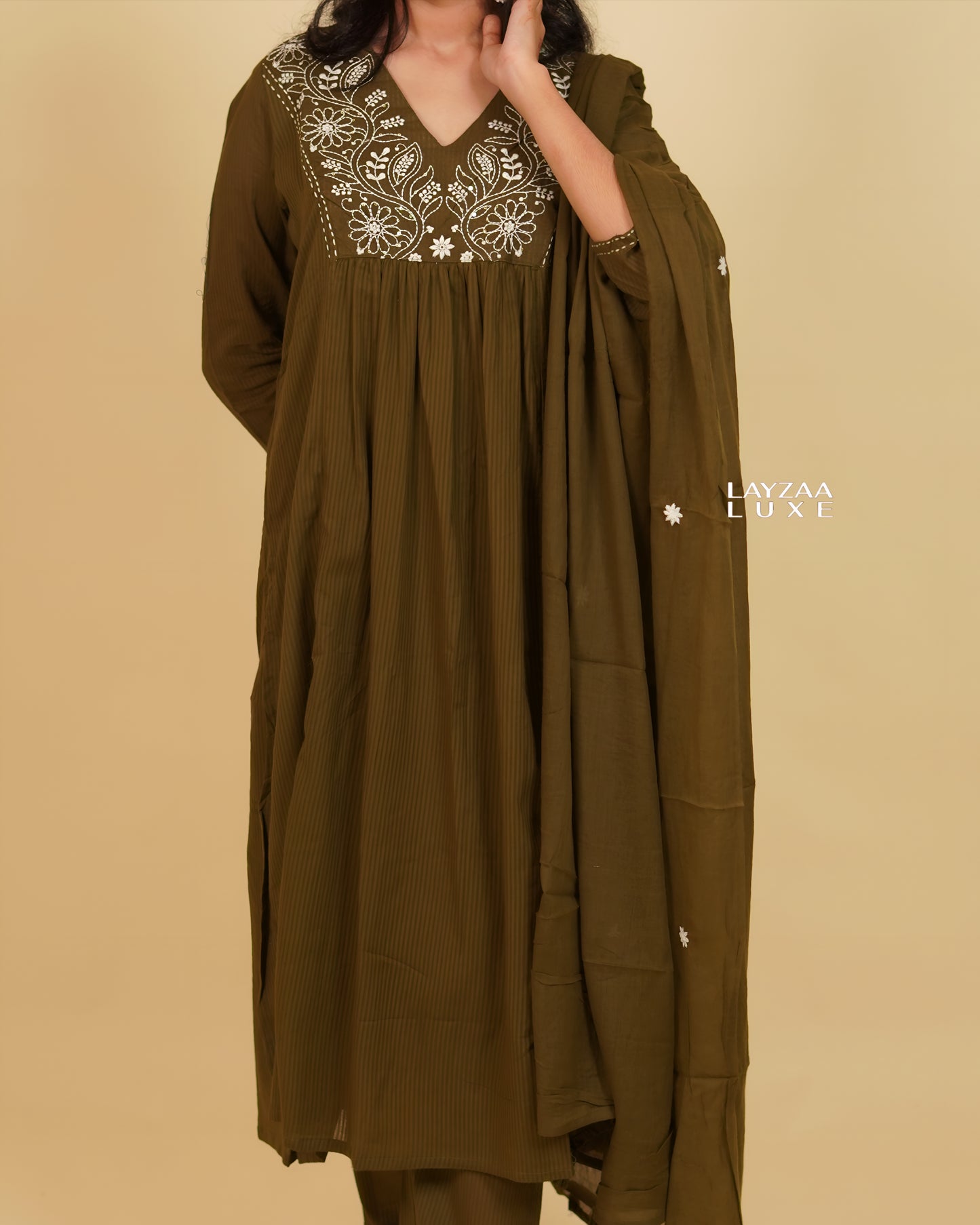 Premium Cotton Ethnic Wear- Mehandi Green