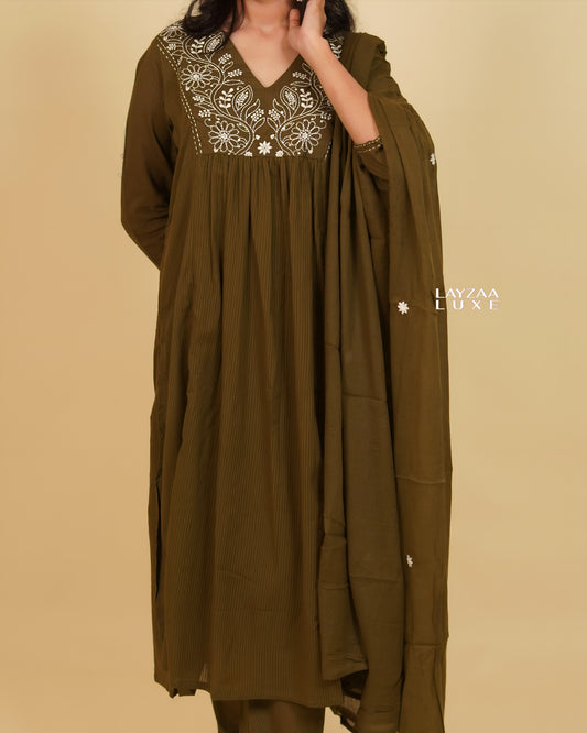 Premium Cotton Ethnic Wear- Mehandi Green