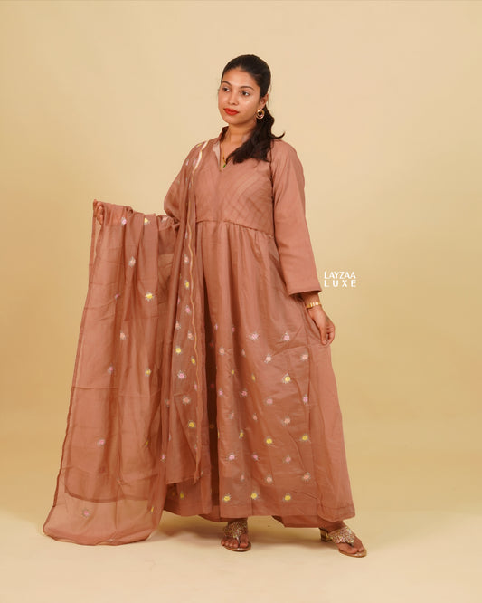 COTTON SILK SALWAR WITH THREAD EMBROIDERY