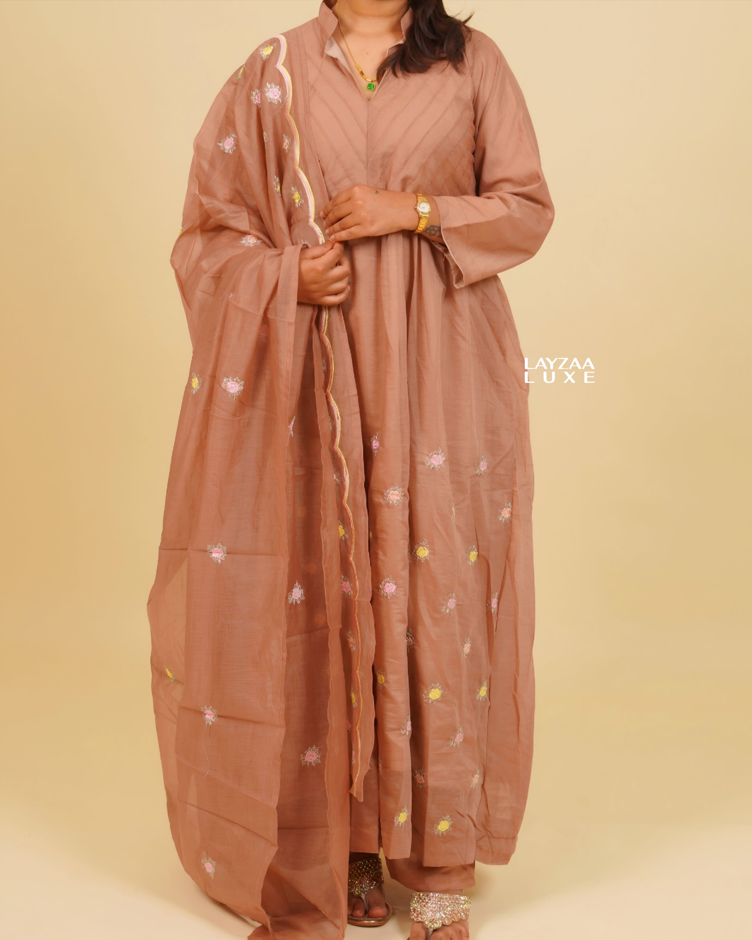 COTTON SILK SALWAR WITH THREAD EMBROIDERY