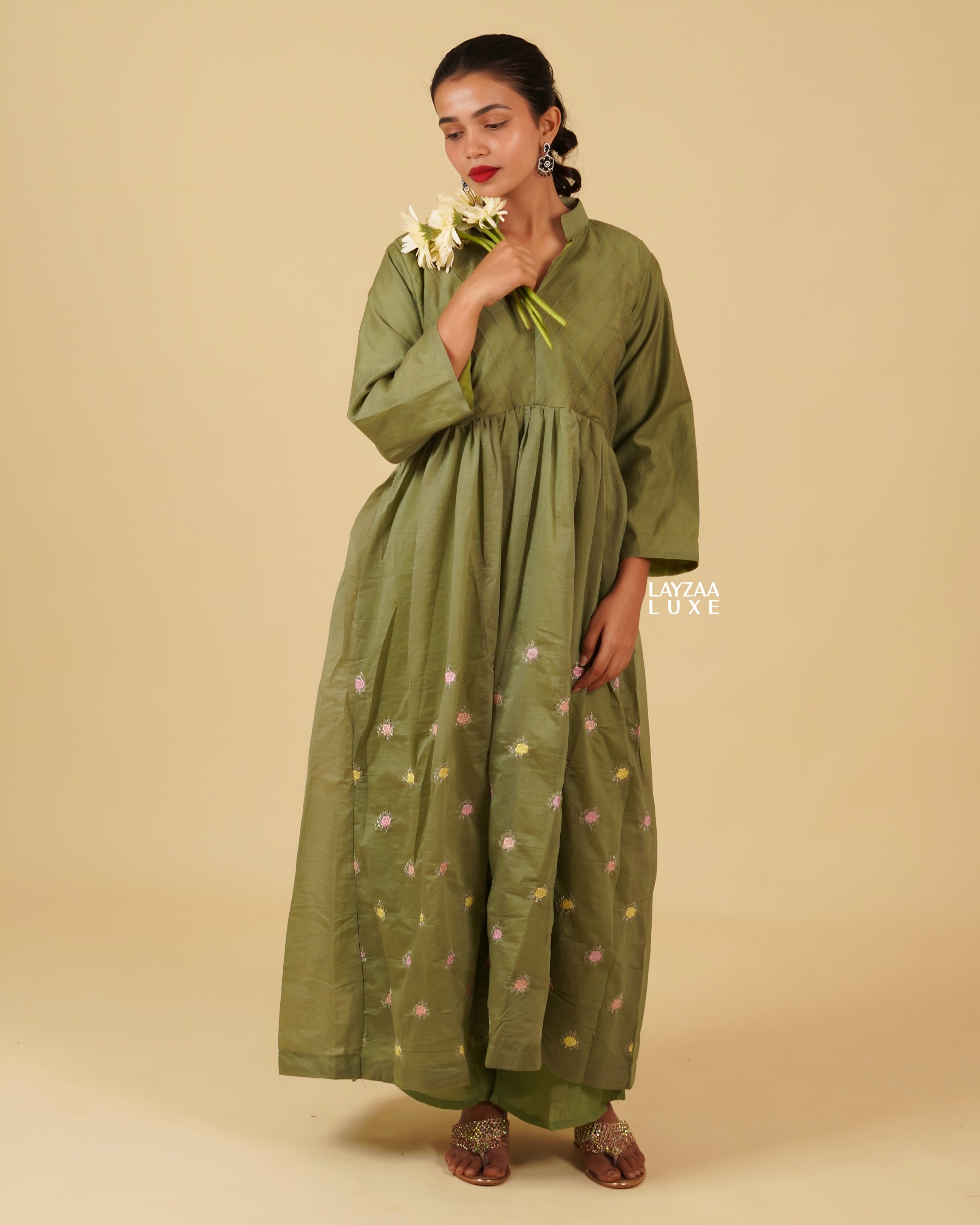 COTTON SILK SALWAR WITH THREAD EMBROIDERY