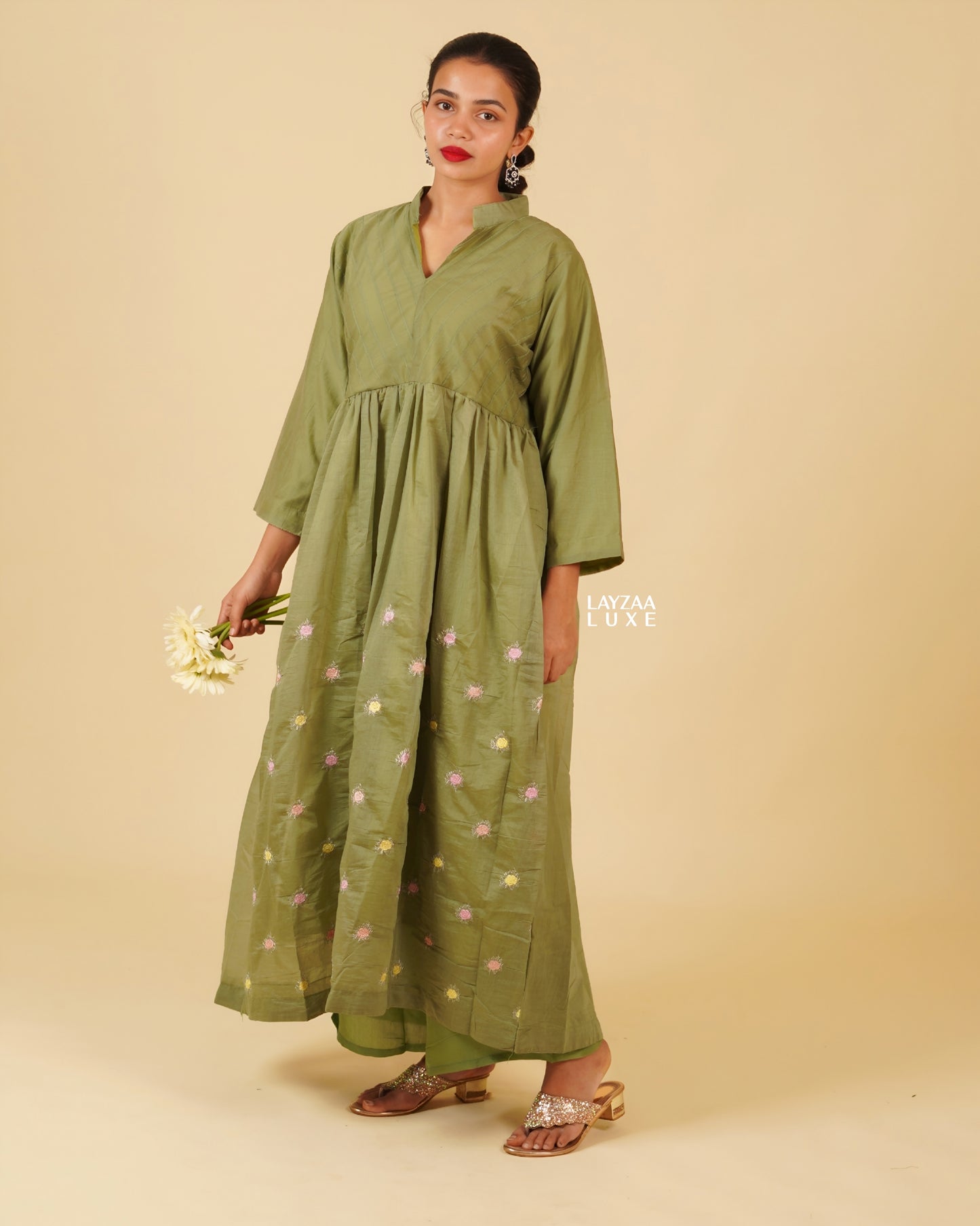 COTTON SILK SALWAR WITH THREAD EMBROIDERY