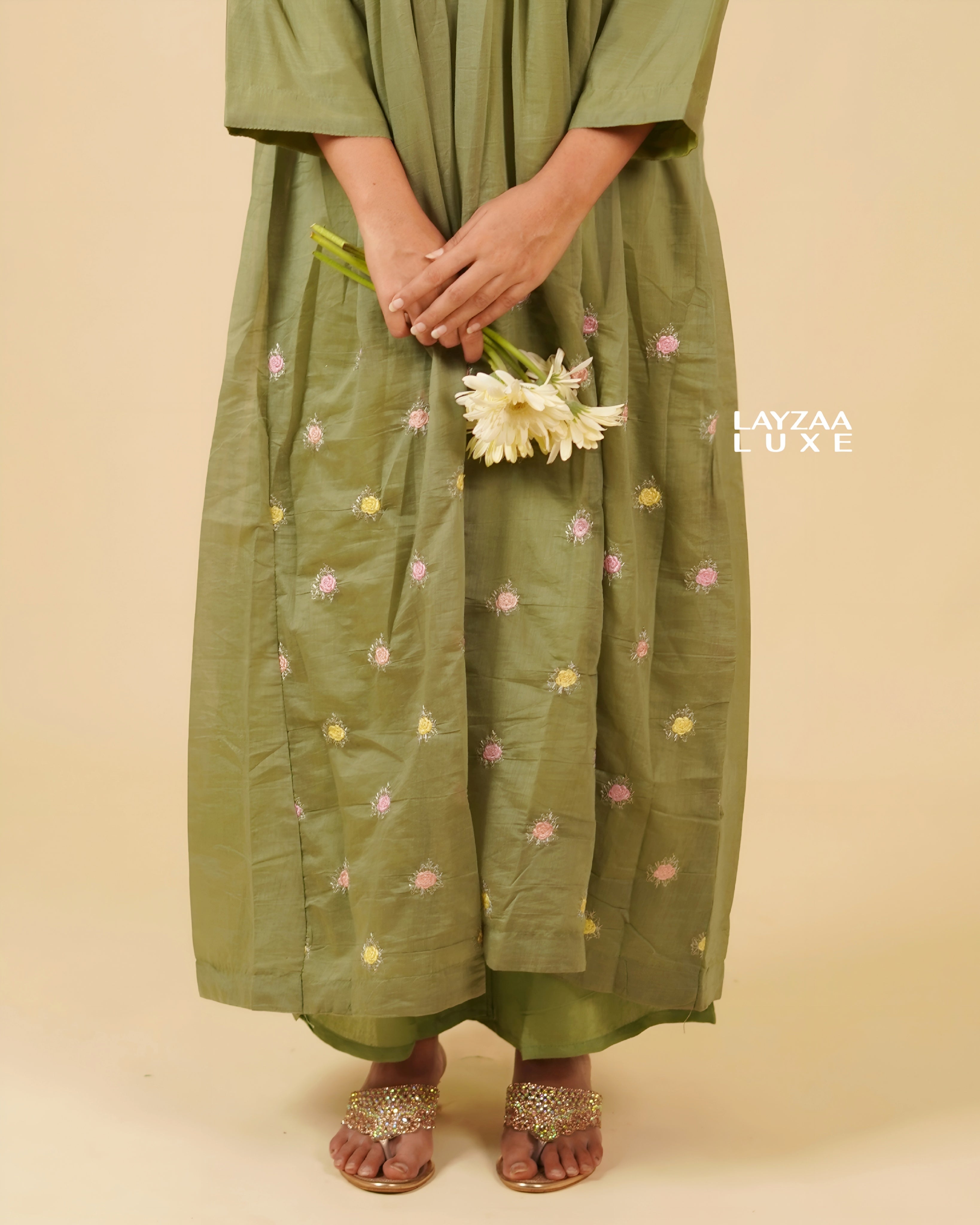 COTTON SILK SALWAR WITH THREAD EMBROIDERY