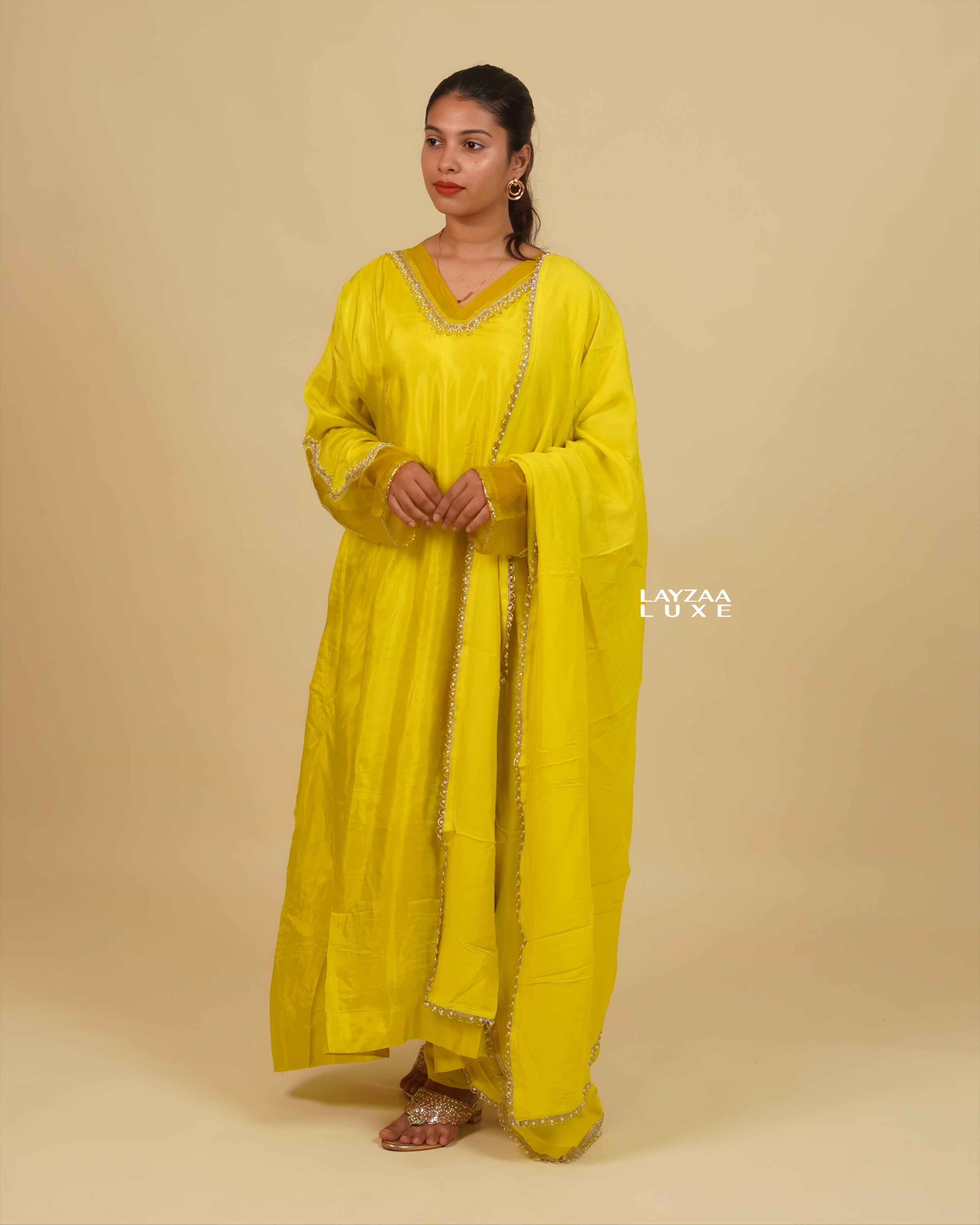 Radiate Elegance in the Sun-Kissed Yellow Silk Tunic Set